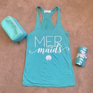 Mermaids seafoam teal tank top two available